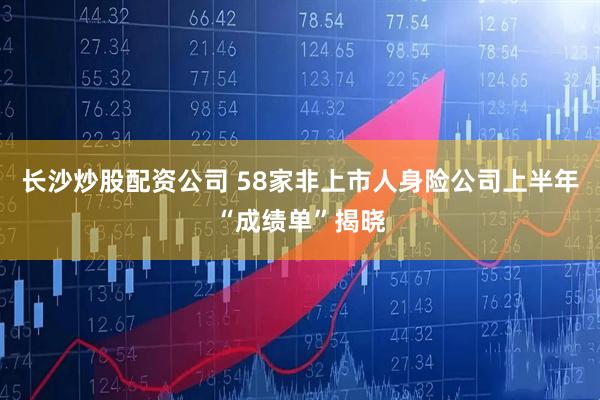 长沙炒股配资公司 58家非上市人身险公司上半年“成绩单”揭晓